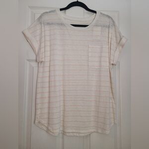 Women's A New Day Pink & White Strip Shirt